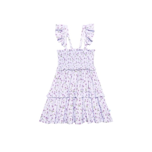 Posh Peanut Jeanette Smocked Flutter Sleeve Babydoll Dress - Picture 2 of 7